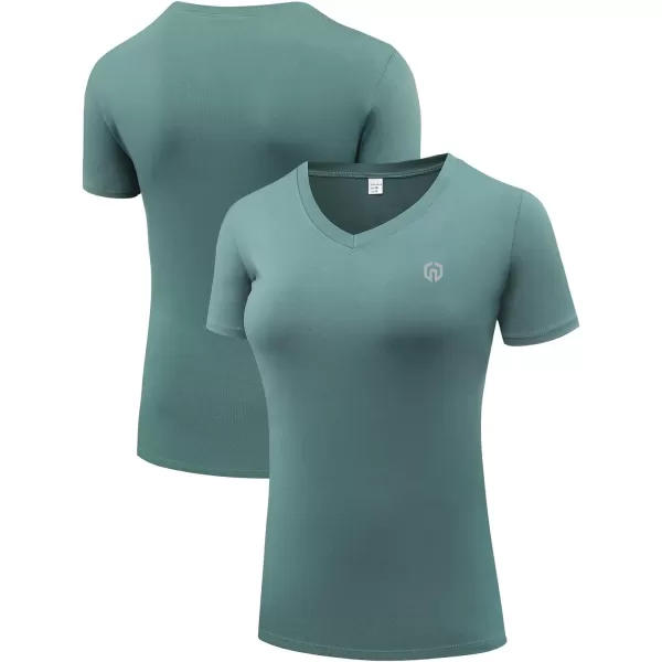 NELEUS Womens 3 Pack Compression Workout Athletic Shirt8016 BlackGreyBlackish Green3 Pack