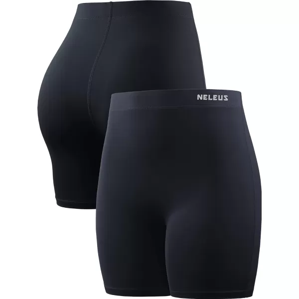 NELEUS Womens 4 Running Short 3 Pack High Waist Yoga Shorts9057 BlackBlueRed