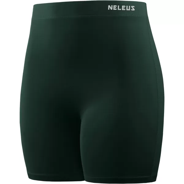 NELEUS Womens 4 Running Short 3 Pack High Waist Yoga Shorts9057 BlackGreyDark Green