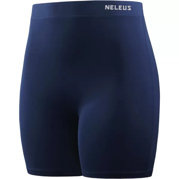 NELEUS Womens 4 Running Short 3 Pack High Waist Yoga Shorts9057 BlackGreyNavy Blue