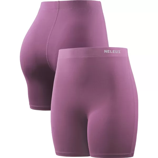 NELEUS Womens 4 Running Short 3 Pack High Waist Yoga Shorts9057 PinkNavy BlueRed