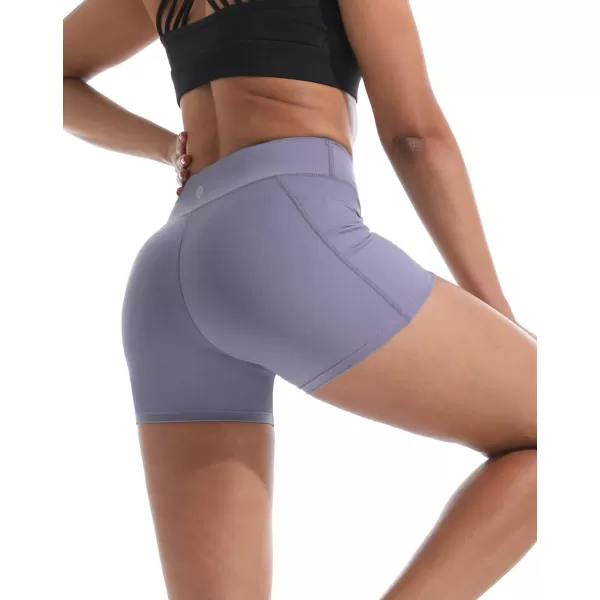 NELEUS Womens 4 Running Short 3 Pack High Waist Yoga Shorts9118 BlackGreyPurple3 Pack