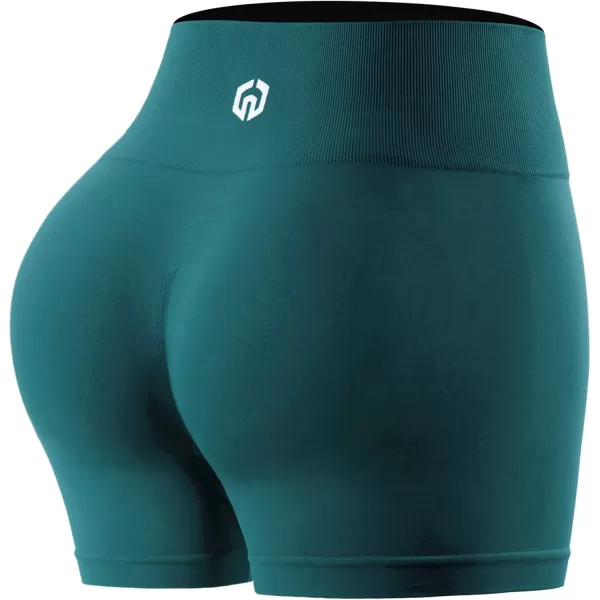 NELEUS Womens 4 Running Short 3 Pack High Waist Yoga ShortsQ1055 1 Packdeep Green