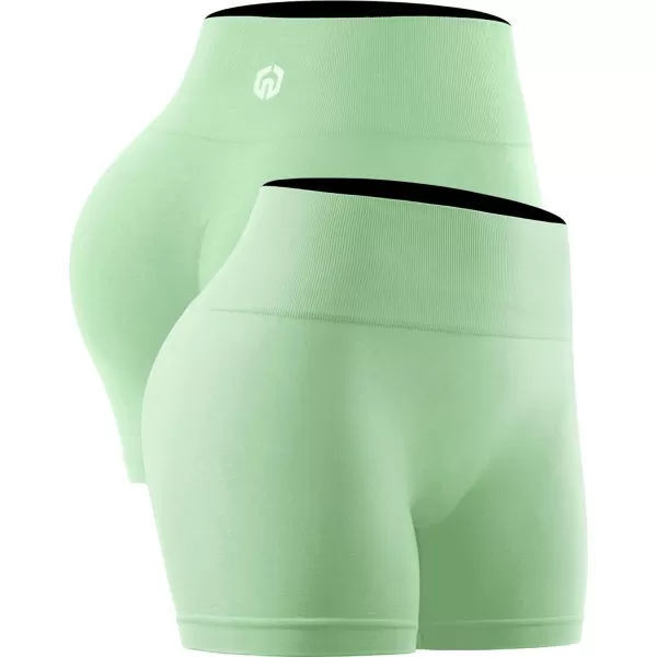 NELEUS Womens 4 Running Short 3 Pack High Waist Yoga ShortsQ1055 1 Packgreen