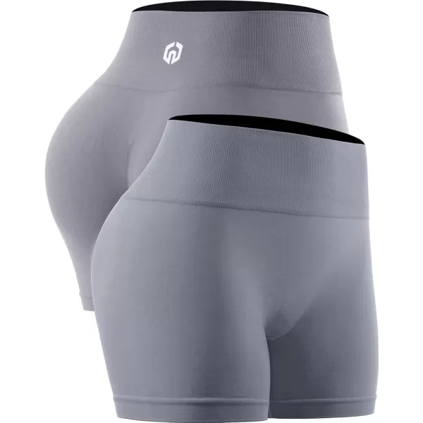 NELEUS Womens 4 Running Short 3 Pack High Waist Yoga ShortsQ1055 1 Packgrey