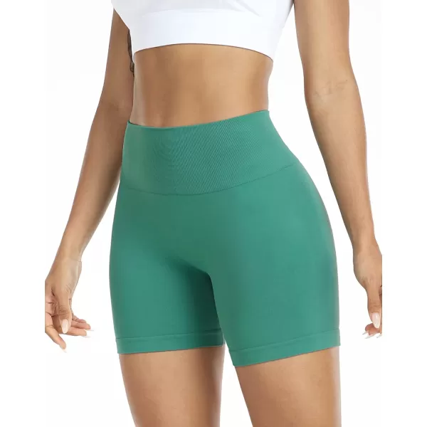 NELEUS Womens 4 Running Short 3 Pack High Waist Yoga ShortsQ1055 1 Packlake Green
