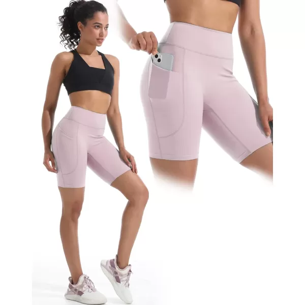 NELEUS Womens High Waist Yoga Shorts Tummy Control Workout Running Compression Shorts with Pocket9119 BlackGreyPink3 Pack