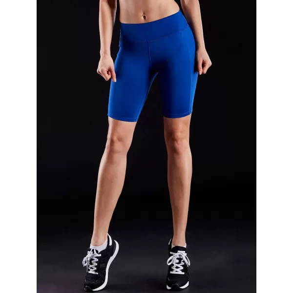 NELEUS Womens Workout Compression Yoga Shorts with Pocket9005 3 PackblackGreyBlue