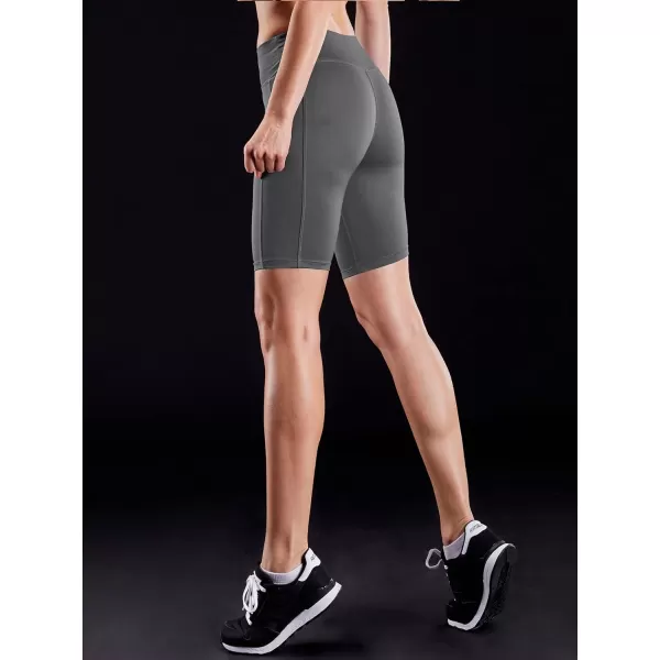 NELEUS Womens Workout Compression Yoga Shorts with Pocket9005 3 PackblackGreyNavy Blue