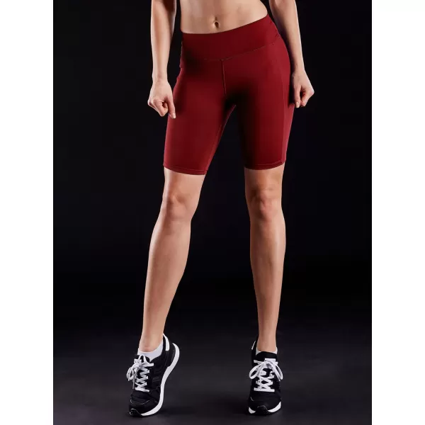 NELEUS Womens Workout Compression Yoga Shorts with Pocket9005 3 PackblackGreyRed