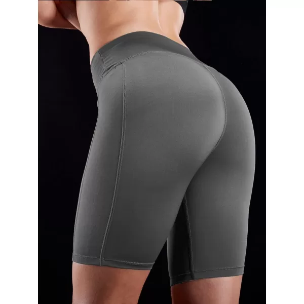 NELEUS Womens Workout Compression Yoga Shorts with Pocket9005 3 PackblackGreyWhite