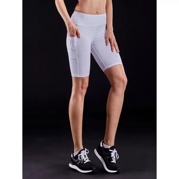 NELEUS Womens Workout Compression Yoga Shorts with Pocket9005 3 PackblackGreyWhite