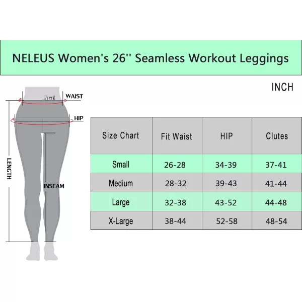 NELEUS Womens Yoga Leggings Tummy Control Workout Running PantsQ1155 1 Packcoffe