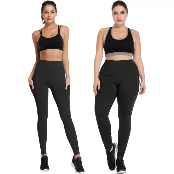 NELEUS Womens Yoga Leggings Tummy Control Workout Running PantsZ103 BlackBlack2 Pack