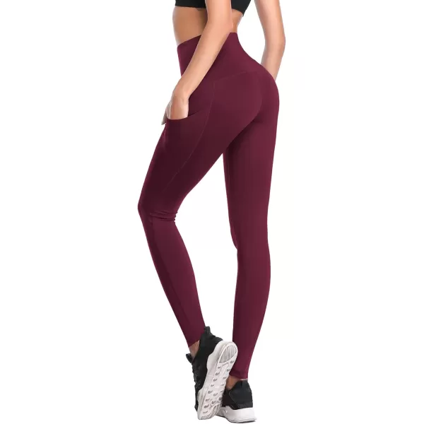 NELEUS Womens Yoga Leggings Tummy Control Workout Running PantsZ103 BlackGreyBurgundy3 Pack