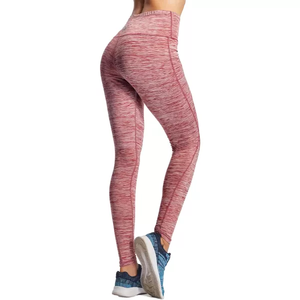 NELEUS Womens Yoga Pant Tummy Control High Waist Running Leggings with Pocket9033 Yoga Pant 2 Pack Blackred