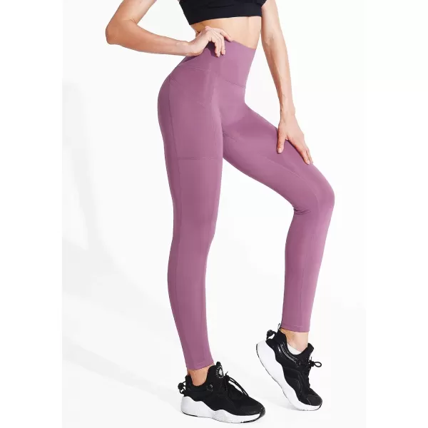 NELEUS Womens Yoga Pant Tummy Control High Waist Running Leggings with Pocket9048 2 PackpinkGrey