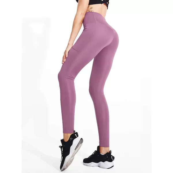 NELEUS Womens Yoga Pant Tummy Control High Waist Running Leggings with Pocket9048 2 PackpinkGrey