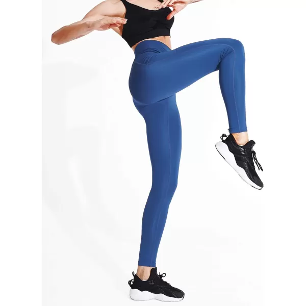 NELEUS Womens Yoga Pant Tummy Control High Waist Running Leggings with Pocket9048 3 PackblackGreyDenim Blue