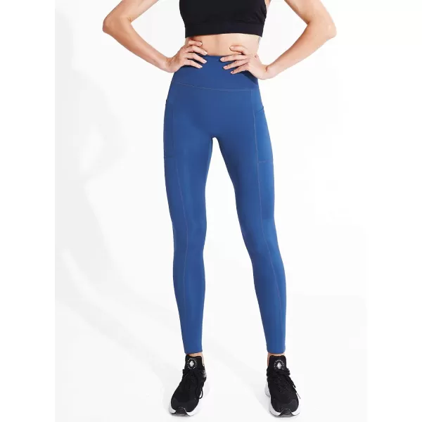 NELEUS Womens Yoga Pant Tummy Control High Waist Running Leggings with Pocket9048 3 PackblackGreyDenim Blue