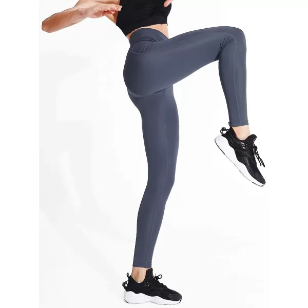 NELEUS Womens Yoga Pant Tummy Control High Waist Running Leggings with Pocket9048 3 PackblackGreyNavy Blue