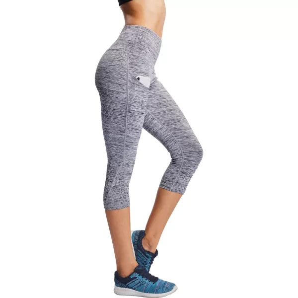 NELEUS Womens Yoga Running Capris Tummy Control High Waist Workout Pants9034 BlackGreyBlue3 Pack