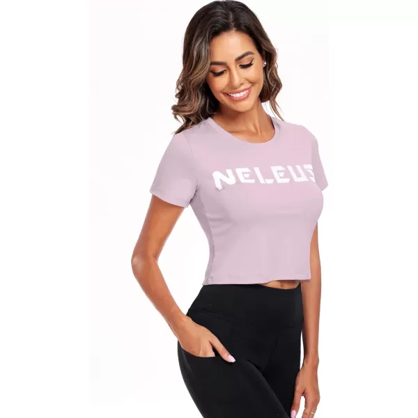 Neleus Womens Running Crop Tank Tops Dry Fit Workout Athletic Shirts Pack of 31501 BlackGreyLight Pink