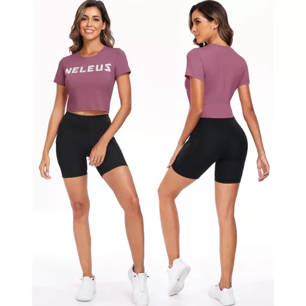 Neleus Womens Running Crop Tank Tops Dry Fit Workout Athletic Shirts Pack of 31501 BlackGreyPink