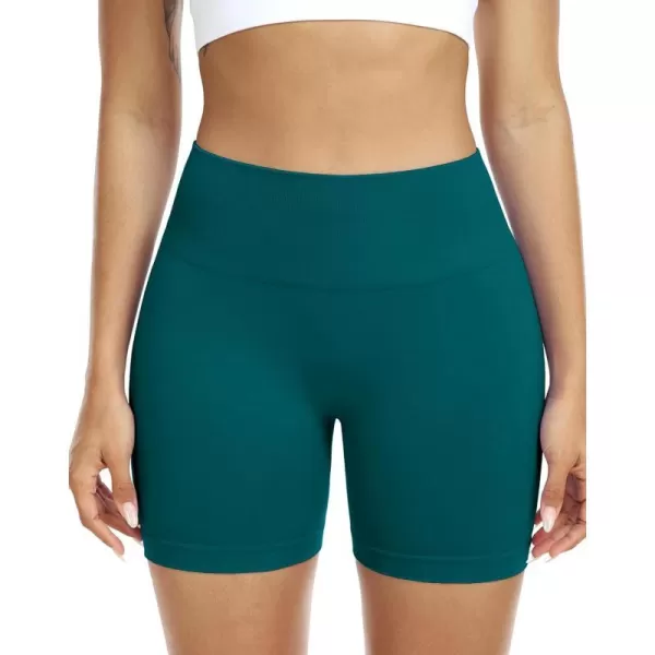 NELEUS Womens 4 Running Short 3 Pack High Waist Yoga ShortsQ1055 1 Packdeep Green