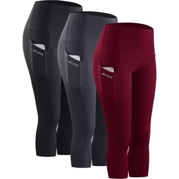 9027 Black/Grey/Burgundy,3 Pack