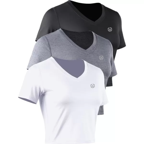 V-neck: Black/Grey/White, 3 Pack