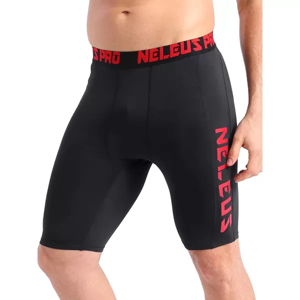 NELEUS Mens 3 Pack Running Compression Shorts with Pockets6064 BlackBlackBlack 3 Pack