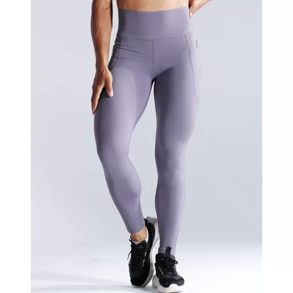 imageNELEUS High Waist Running Workout Leggings for Yoga with Pockets9069 BackLight Purple  2 Pack