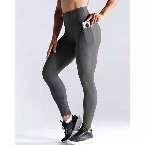 imageNELEUS High Waist Running Workout Leggings for Yoga with Pockets9069 BlackGrey  2 Pack
