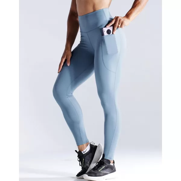 imageNELEUS High Waist Running Workout Leggings for Yoga with Pockets9069 BlackGreyLight Steel Blue 3 Pack