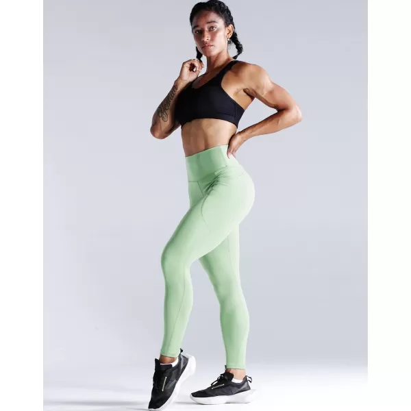 imageNELEUS High Waist Running Workout Leggings for Yoga with Pockets9069 BlackLight Green  2 Pack