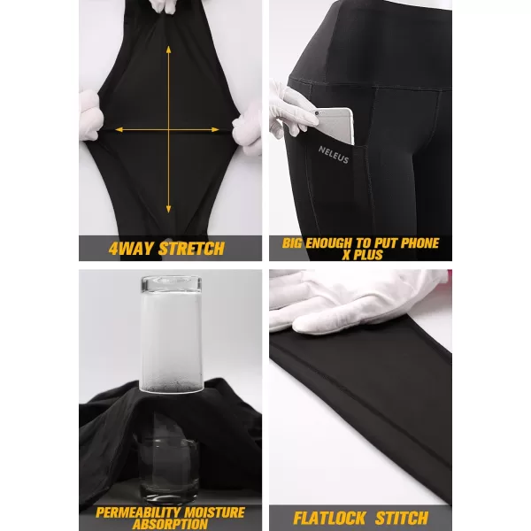 imageNELEUS Womens Tummy Control High Waist Capri Running Leggings Yoga Pants with Pocket9027 BlackBurgundy 2 Pack