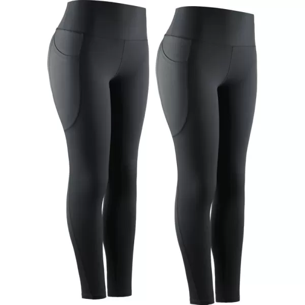 imageNELEUS High Waist Running Workout Leggings for Yoga with Pockets9069 BlackBlack  2 Pack