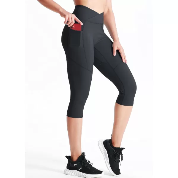 imageNELEUS Womens Yoga Running Capris Tummy Control High Waist Workout Pants9123 BlackBlackBlack  3 Pack