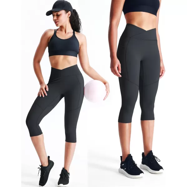 imageNELEUS Womens Yoga Running Capris Tummy Control High Waist Workout Pants9123 BlackBlackBlack  3 Pack