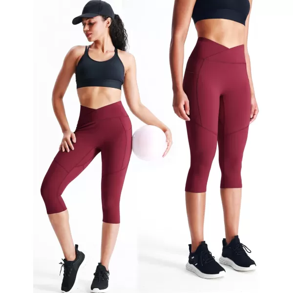 imageNELEUS Womens Yoga Running Capris Tummy Control High Waist Workout Pants9123 BlackGreyRed 3 Pack