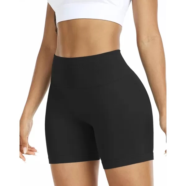 imageNELEUS Workout ShortsLegging for Women Scrunch Seamless Soft High Waist Gym ShortsPantsQ1055 1 Pack black