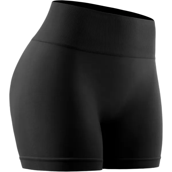 imageNELEUS Workout ShortsLegging for Women Scrunch Seamless Soft High Waist Gym ShortsPantsQ1055 1 Pack black