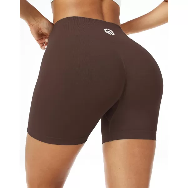 imageNELEUS Workout ShortsLegging for Women Scrunch Seamless Soft High Waist Gym ShortsPantsQ1055 1 Pack coffe