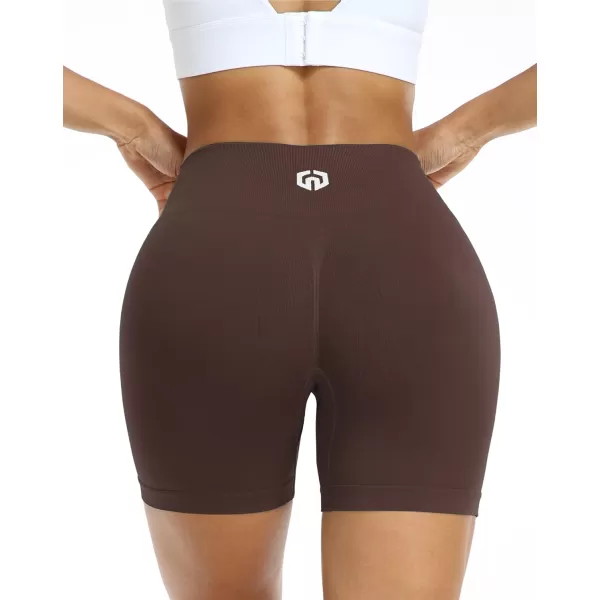 imageNELEUS Workout ShortsLegging for Women Scrunch Seamless Soft High Waist Gym ShortsPantsQ1055 1 Pack coffe