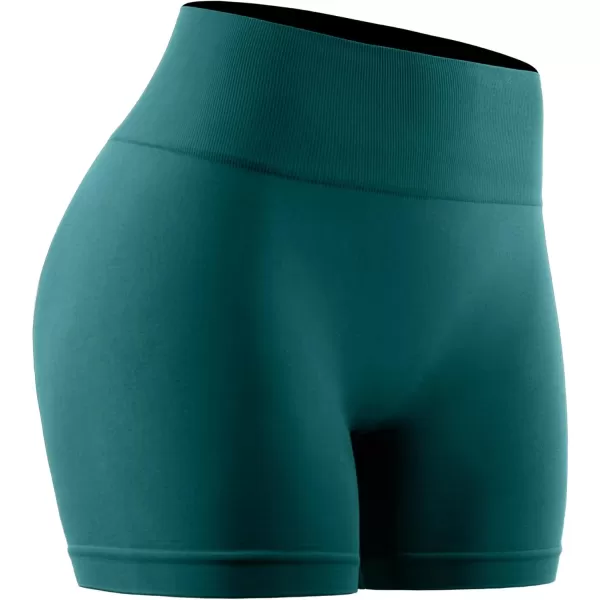 imageNELEUS Workout ShortsLegging for Women Scrunch Seamless Soft High Waist Gym ShortsPantsQ1055 1 Pack deep Green