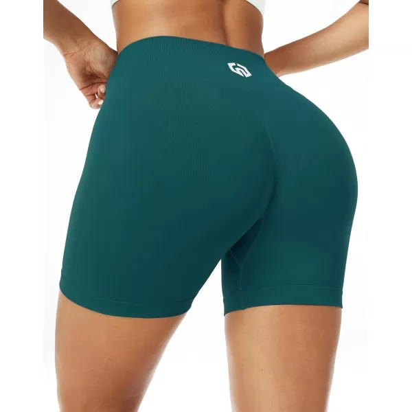 imageNELEUS Workout ShortsLegging for Women Scrunch Seamless Soft High Waist Gym ShortsPantsQ1055 1 Pack deep Green