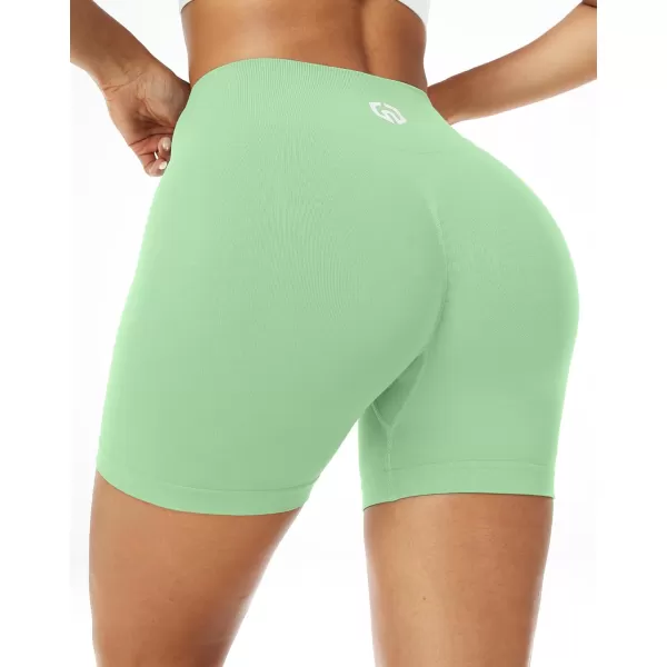 imageNELEUS Workout ShortsLegging for Women Scrunch Seamless Soft High Waist Gym ShortsPantsQ1055 1 Pack green