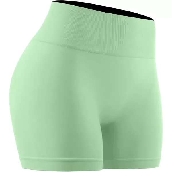 imageNELEUS Workout ShortsLegging for Women Scrunch Seamless Soft High Waist Gym ShortsPantsQ1055 1 Pack green