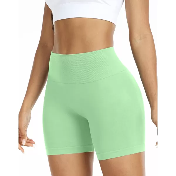 imageNELEUS Workout ShortsLegging for Women Scrunch Seamless Soft High Waist Gym ShortsPantsQ1055 1 Pack green